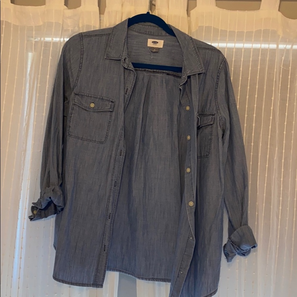 Chambray Denim Shirt Button down Old Navy Medium